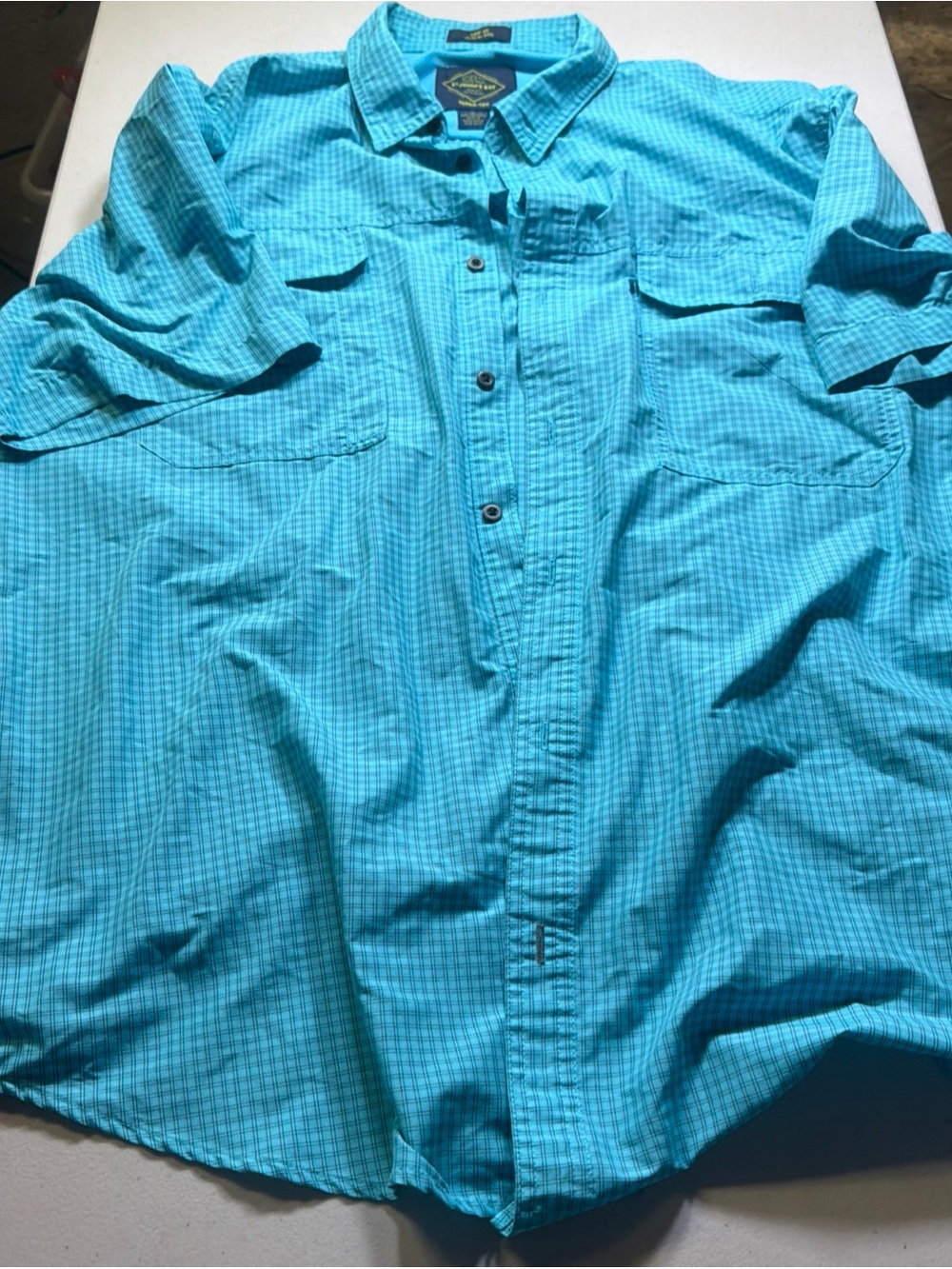 St. John's Bay Turquoise Short-Sleeve Button-Down Shirt